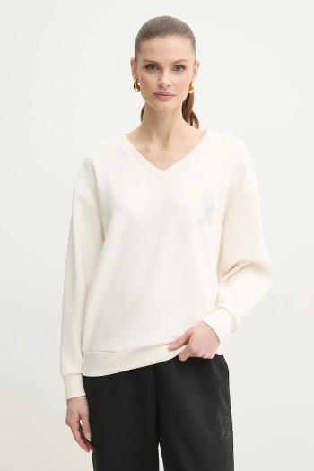 Mikina Armani Exchange dámska, béžová farba, s nášivkou, XW000093 AF10804