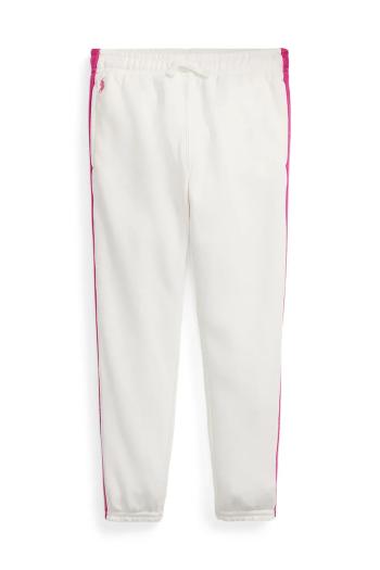 Detské tepláky Polo Ralph Lauren biela farba, jednofarebné, 312957361001