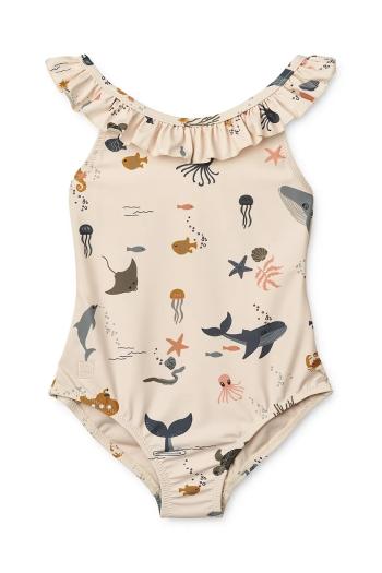 Jednodielne detské plavky Liewood Kallie Printed Swimsuit béžová farba