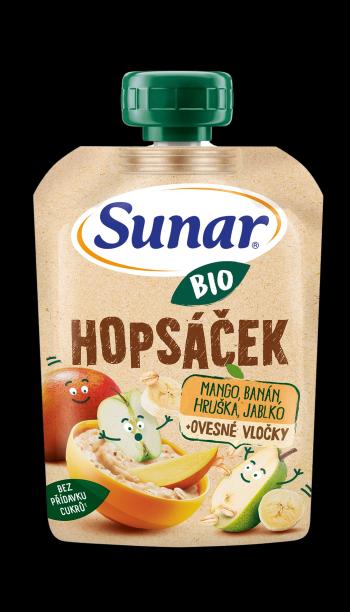 SUNAR BIO ovocná kapsička Hopsáček mango, banán, hruška a ovsené vločky 100 g