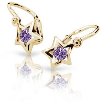 Cutie Jewellery Zlaté detské náušnice C1942-10-X-1 fialová