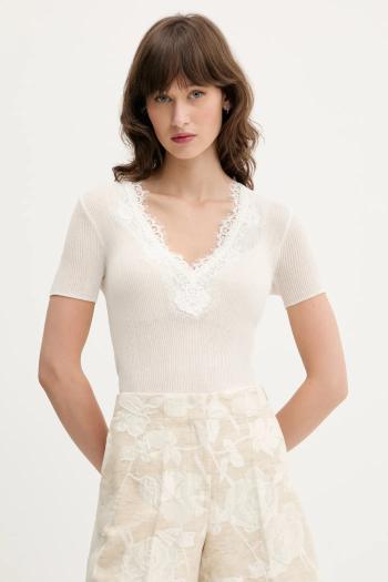 Tričko Blugirl Blumarine dámske, béžová farba, RA5197.MA30M