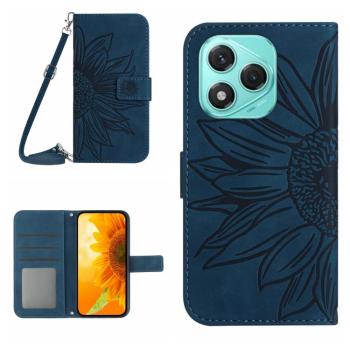 ART SUNFLOWER Peňaženkový obal so šnúrkou pre Honor 400 Lite modrý