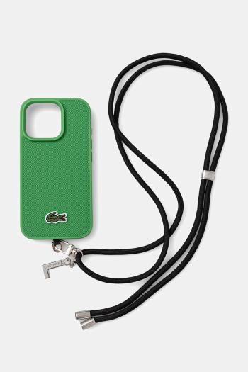 Puzdro na mobil Lacoste iPhone 16 Pro zelená farba, LCHMBCP16LPVCN