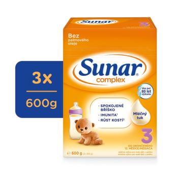 3x SUNAR Complex 3 Mlieko batoľacie 600 g