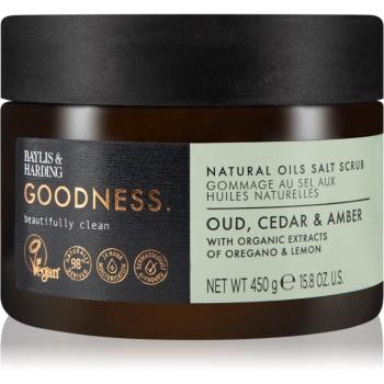 Baylis & Harding Goodness Oud, Cedar & Amber soľný peeling na telo 450 g