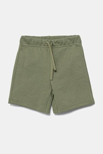 Detské bavlnené šortky United Colors of Benetton zelená farba, nastaviteľný pás 3J70G900P