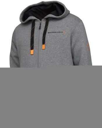 Savage gear mikina classic zip hoodie grey melange - m