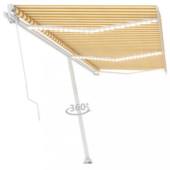 Ručne zaťahovacia markíza s LED svetlom 400x300 cm Dekorhome