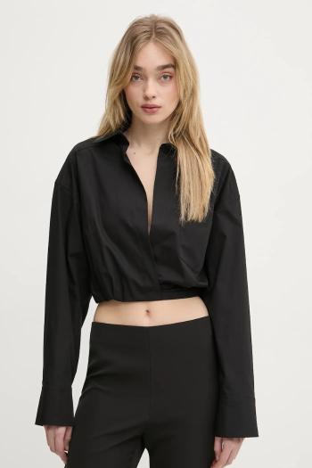 Blúzka Moschino Jeans dámska, čierna farba, jednofarebná, 0208 3227