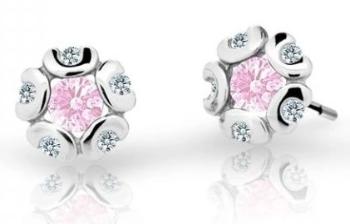 Cutie Jewellery Detské náušnice z bieleho zlata C2178-30-X-2 ružová