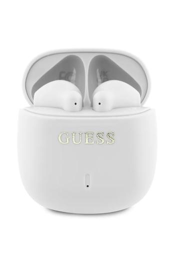 Bezdrôtové slúchadlá Guess Printed Classic Logo biela farba
