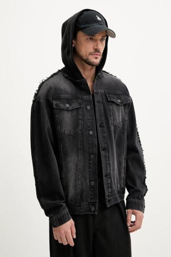 Bavlnená bunda Desigual BERLIN šedá farba, prechodná, oversize, 25SMED04