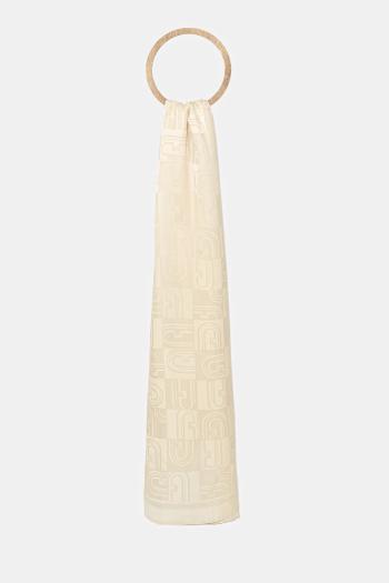 Hodvábny šál Furla béžová farba, jednofarebný, WT00094.BX3859.PNN004401