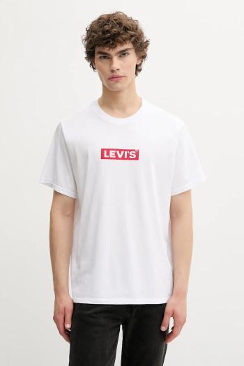Bavlnené tričko Levi's pánske, biela farba, s nášivkou, A2082