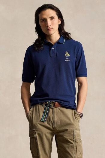 Bavlnené polo tričko Polo Ralph Lauren tmavomodrá farba, s nášivkou, 710867574