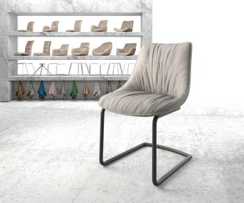 Otočná židle Elda-Flex Stripes Light Grey Cantilever Round Black