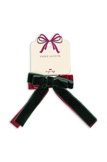 Detská gumička Konges Sløjd 2 PACK VELVET DOUBLE BOW ELASTIC 2-pak KS101863