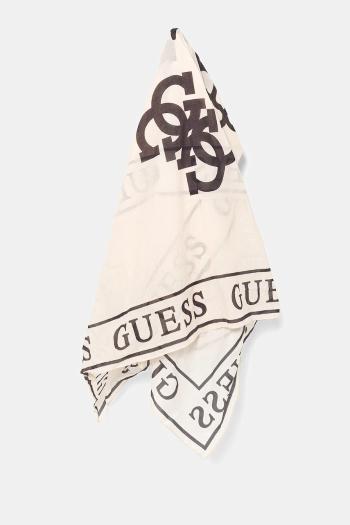 Bavlnený šál Guess béžová farba, vzorovaný, E5GZ09 WH650