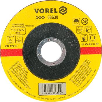 Vágótárcsa Vorel fémtárcsa 115 x 22 x 1,0 mm