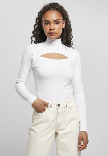 Urban Classics Ladies Cut-Out Turtleneck Longsleeve white - 5XL