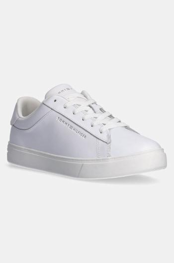 Kožené tenisky Tommy Hilfiger ESSENTIAL COURT SNEAKER biela farba, FW0FW08320