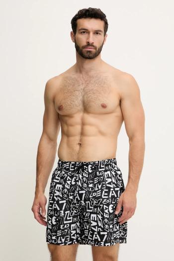Plavkové šortky EA7 Emporio Armani čierna farba, AF13069.7M000520