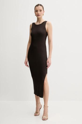 Šaty Guess JIULIA hnedá farba, maxi, priliehavé, W5GK47 Z3L10