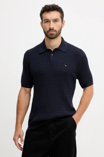 Bavlnené polo tričko Tommy Hilfiger tmavomodrá farba, jednofarebné, MW0MW40701