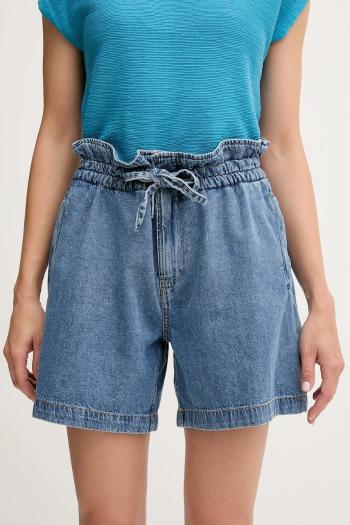 Rifľové krátke nohavice Pepe Jeans A-LINE SHORT UHW CINCH jednofarebné, vysoký pás, PL801178