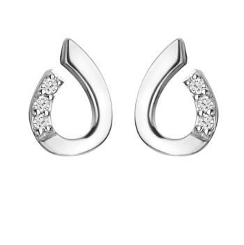 Hot Diamonds Elegantné strieborné náušnice s diamantmi Much Loved DE729