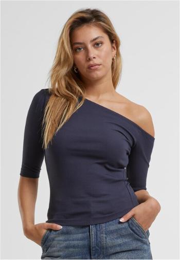 Urban Classics Ladies Organic Asymmetric Rib Tee navy - M