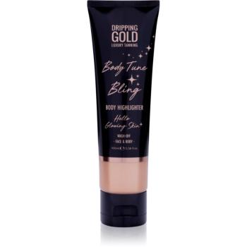 Dripping Gold Luxury Tanning Body Tune Bling krémový rozjasňovač na telo a tvár 100 ml