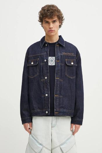 Rifľová bunda Billionaire Boys Club Script Logo Denim Jacket tmavomodrá farba, prechodná, oversize, B25107