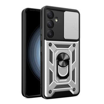 RING CAMERA Kryt s držiakom pre Samsung Galaxy A55 5G strieborný