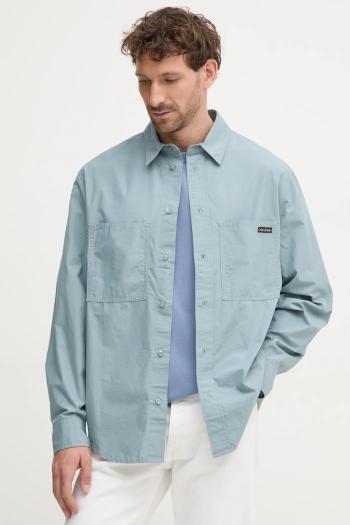 Bavlnená košeľa Calvin Klein Jeans pánska, voľný strih, s klasickým golierom, J30J326721