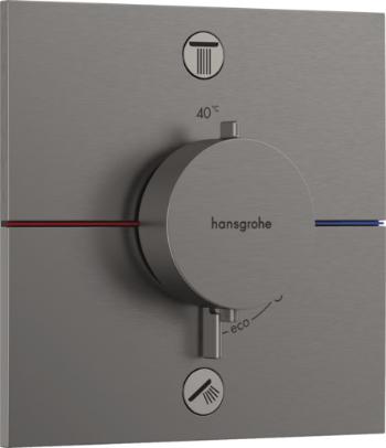 Sprchová a vaňová batéria Hansgrohe ShowerSelect Comfort E bez podomietkového telesa kartáčovaný čierny chróm 15572340