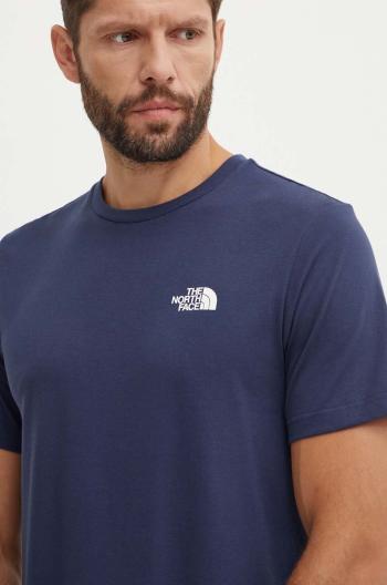 Tričko The North Face M S/S Simple Dome Tee pánske, tmavomodrá farba, s potlačou, NF0A87NG8K21