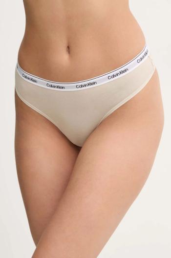 Brazílske nohavičky Calvin Klein Underwear béžová farba, 000QD5246E