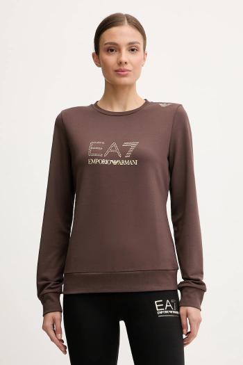 Mikina EA7 Emporio Armani hnedá farba, s potlačou, TJ9RZ.8NTM45