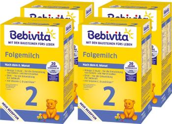 4x BEBIVITA Mlieko 2 Instantná následná mliečna výživa od uk. 6. mesiaca, 500 g