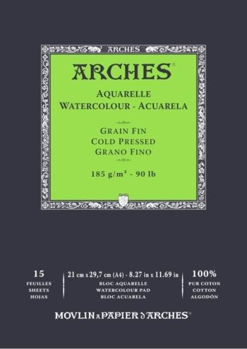 Arches Watercolour Cold Pressed Pad Natural White Skicár 29,7 x 21 cm 300 g