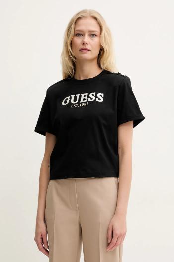 Bavlnené tričko Guess dámske, čierna farba, W5GI15 K8FQ4
