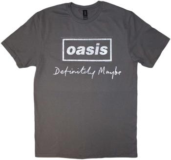 Oasis Tričko Definitely Maybe Distressed Text Logo Unisex Charcoal Grey S