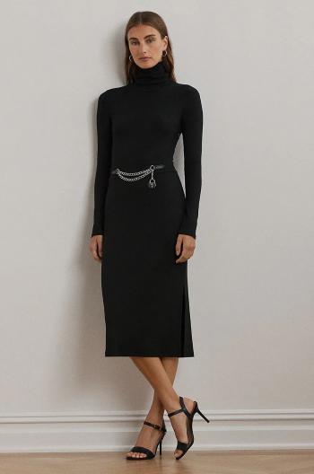 Šaty Lauren Ralph Lauren čierna farba, midi, priliehavá, 250951822