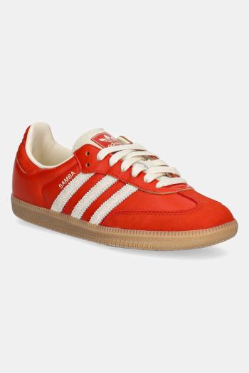 Semišové tenisky adidas Originals Samba OG dámske, oranžová farba, JI2737