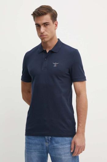 Polo tričko Aeronautica Militare pánske, tmavomodrá farba, jednofarebné, PO1799P191