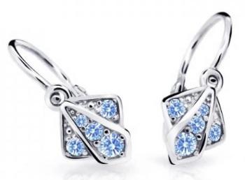 Cutie Jewellery Detské náušnice z bieleho zlata C2241-10-X-2 svetlo modrá
