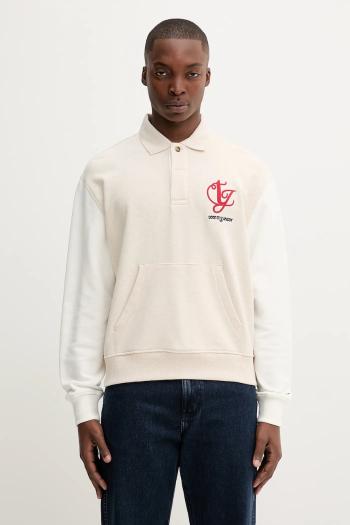 Bavlnená mikina Tommy Jeans béžová farba, melanžová, DM0DM21800