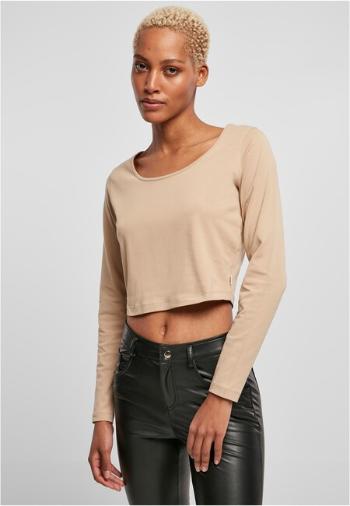 Urban Classics Ladies Organic Cropped Longsleeve unionbeige - XXL